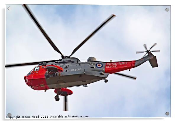 Royal Navy Sea King Helicopter ( retired) Acrylic by Sue Wood