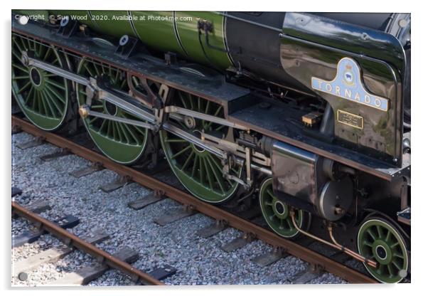 Locomotive wheels Acrylic by Sue Wood