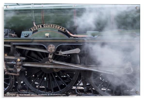 steam train wheels Acrylic by Sue Wood