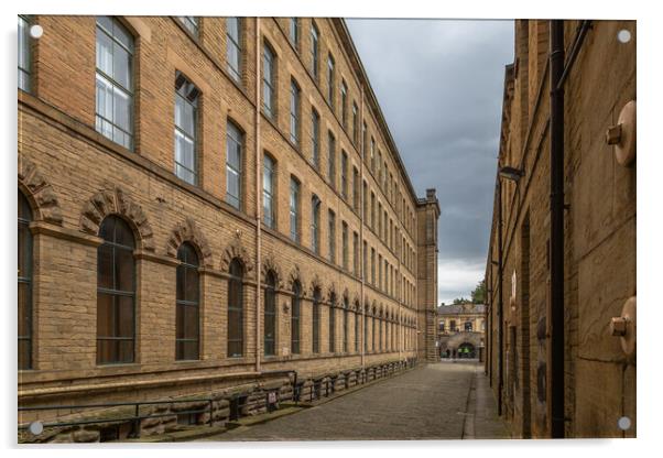 Salts Mill in Saltaire, Yorkshire.  Acrylic by Ros Crosland