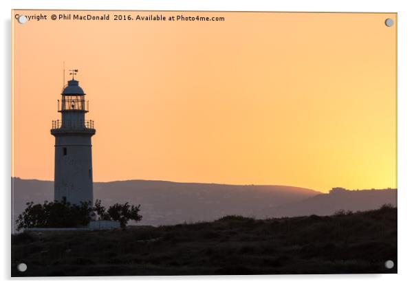Pathos Lighthouse Dawn Acrylic by Phil MacDonald