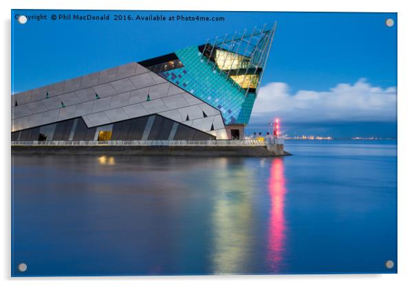 The Deep in Hull, Blue Hour on the Humber Acrylic by Phil MacDonald