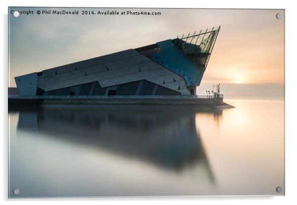 The Deep in Hull, Sunrise on the Humber Acrylic by Phil MacDonald