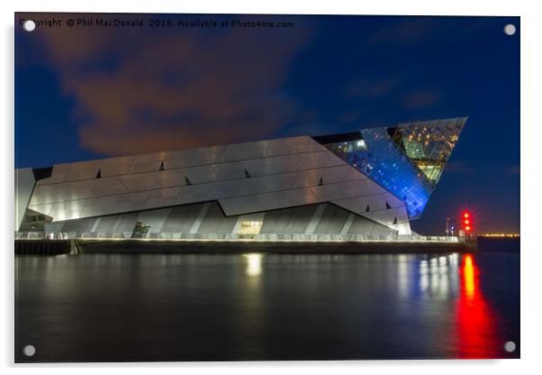 The Deep in Hull, Blue Hour on the Humber Acrylic by Phil MacDonald