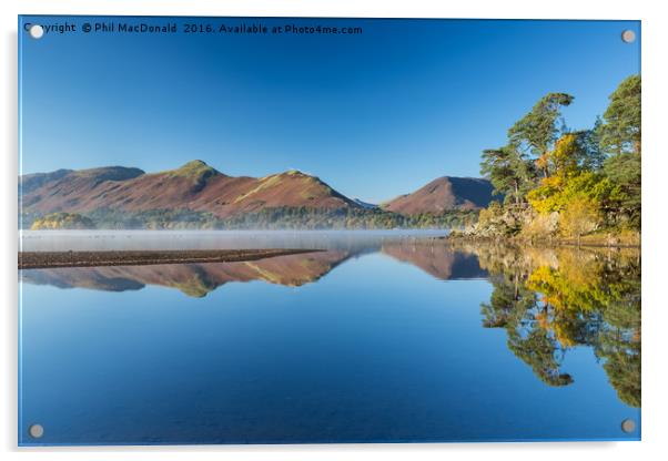 Derwentwater, Cat Bells at Dawn Acrylic by Phil MacDonald
