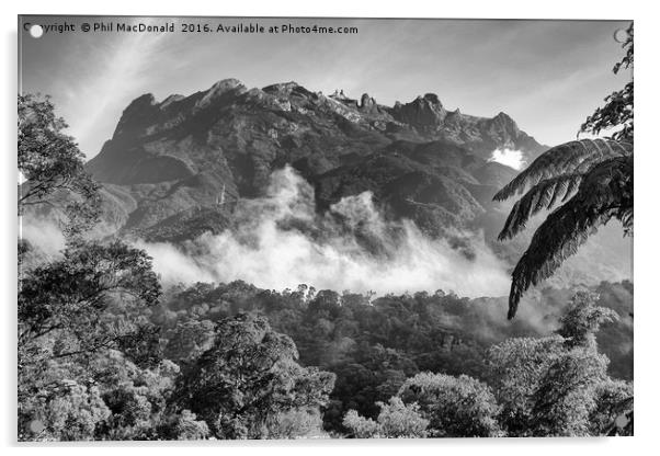 Kota Kinabalu (Mount Kinabalu), Borneo (Land Below Acrylic by Phil MacDonald