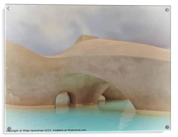 Concrete Blue - Lago Martianez Acrylic by Philip Openshaw