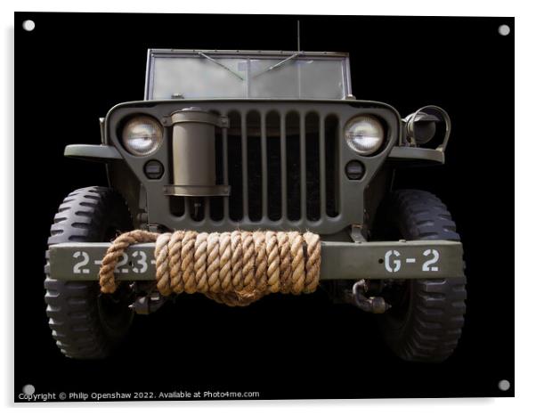 1940s Willys MB Jeep Acrylic by Philip Openshaw