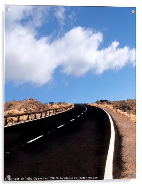 empty desert highway Acrylic by Philip Openshaw