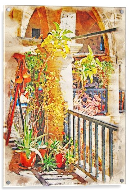 summer souk in nicosia  Acrylic by Philip Openshaw