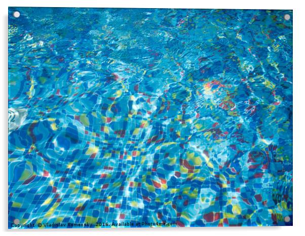 Pool view through the thickness of the water Acrylic by Vladislav Romensky
