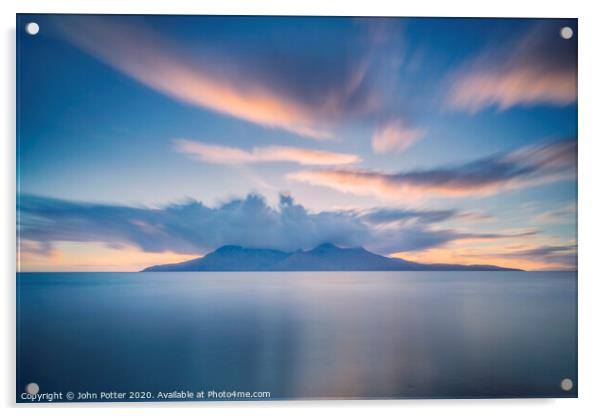 Isle of Rhum Sunset Afterglow Acrylic by John Potter
