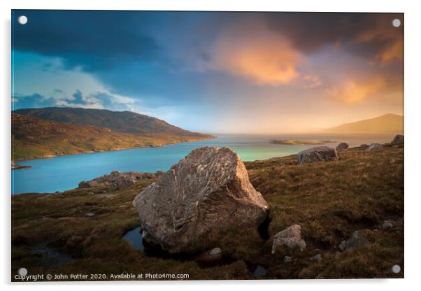 The Isle of Scarp, Harris, Scotland Acrylic by John Potter