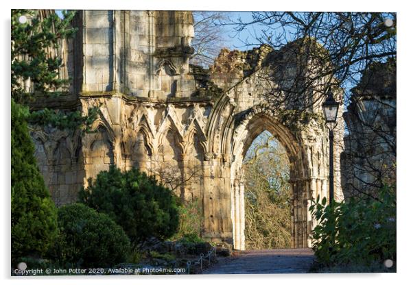 St Mary's Abbey Museum gardens York Acrylic by John Potter