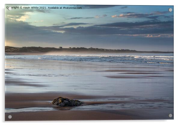 Embleton sandy beach at sunset Acrylic by Kevin White
