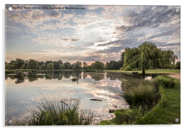 Early morning clouds over Bushy Park ponds Acrylic by Kevin White