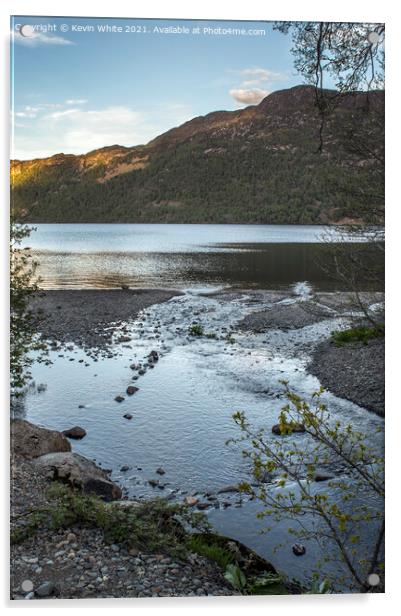 Waters edge Ullswater Acrylic by Kevin White