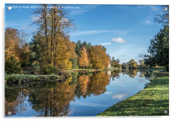 November colours at Painshill Park Acrylic by Kevin White
