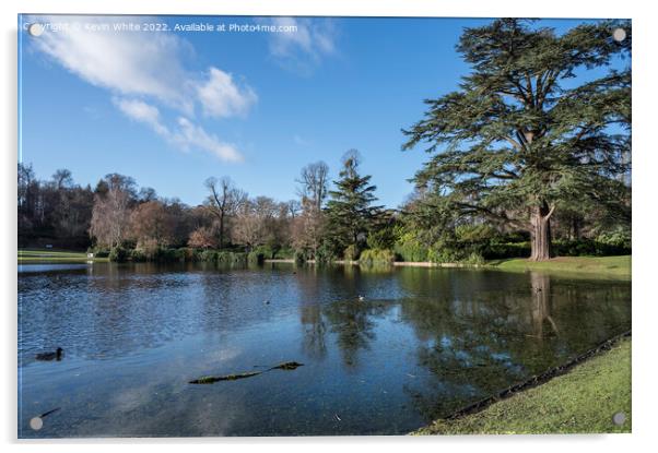 Winter sunshine at Claremont gardens and lake Acrylic by Kevin White