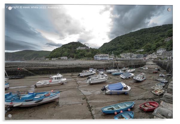 Lynmouth harbour tide is out Acrylic by Kevin White