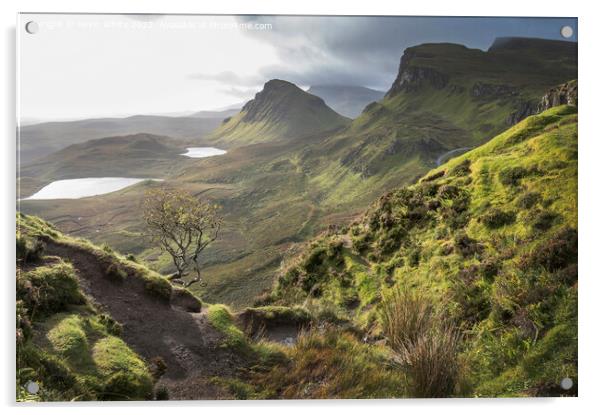 Storm clouds gathering at the Quiraings Acrylic by Kevin White