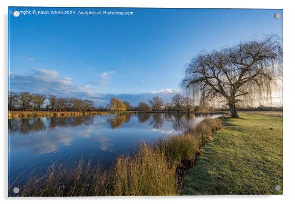 Morning sky reflection over pond Acrylic by Kevin White