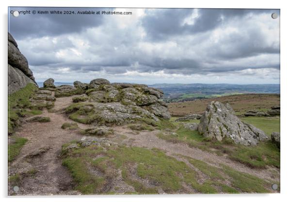 Dartmoor view from Haytor Acrylic by Kevin White