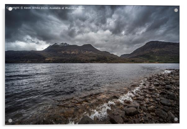 Storm clouds gather over Loch Maree Acrylic by Kevin White