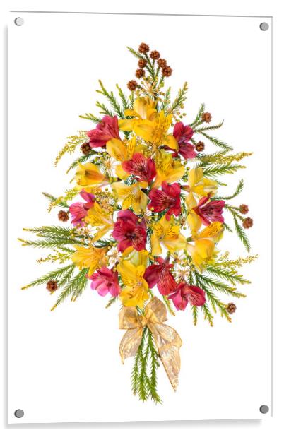 Peruvian Lily Christmas tree Acrylic by Jacky Parker