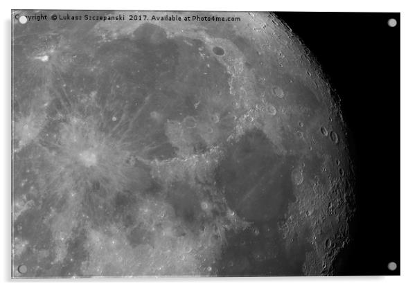 Close-up of the Moon surface Acrylic by Łukasz Szczepański