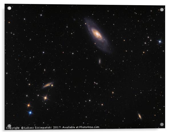 Galaxy Messier 106 in constellation Canes Venatici Acrylic by Łukasz Szczepański