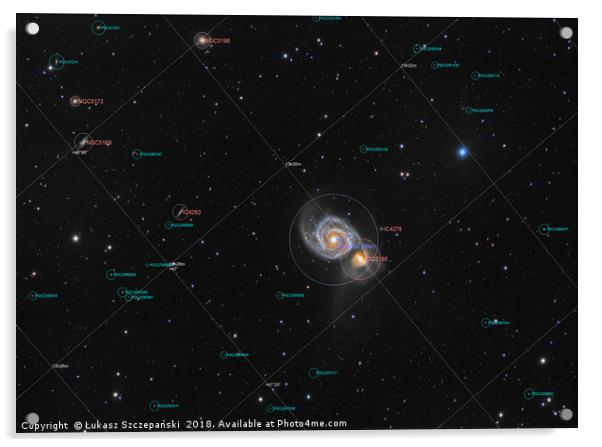 Whirlpool Galaxy in constellation Canes Venatici Acrylic by Łukasz Szczepański