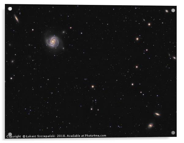 Spiral galaxy M100 (Messier 100) in constellation  Acrylic by Łukasz Szczepański