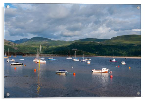 Boats at Barmouth. Acrylic by Linda Cooke