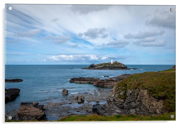 Godrevy Island Acrylic by Linda Cooke