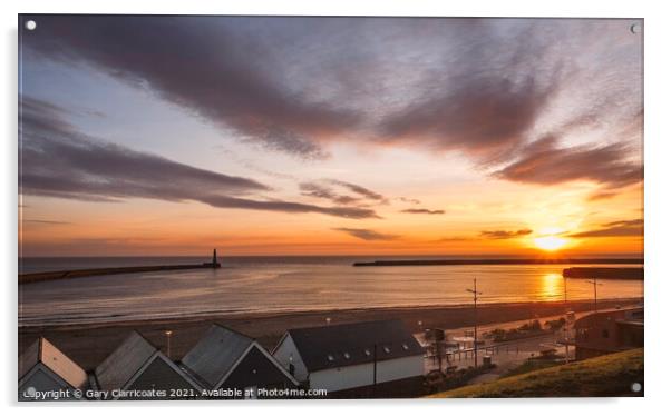 Roker Beach at Sunrise Acrylic by Gary Clarricoates