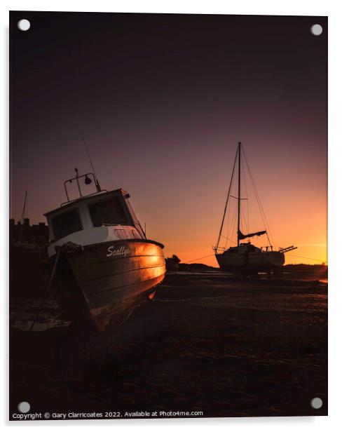 Early Morning at Alnmouth Beach Acrylic by Gary Clarricoates
