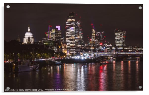 London at Night Acrylic by Gary Clarricoates