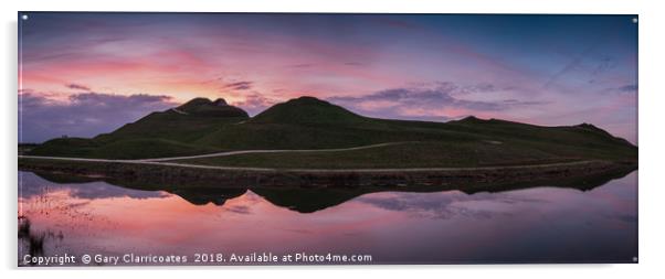Northumberlandia at Sunset Acrylic by Gary Clarricoates