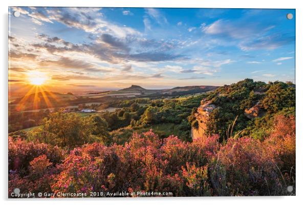 Summertime at Roseberry Topping  Acrylic by Gary Clarricoates