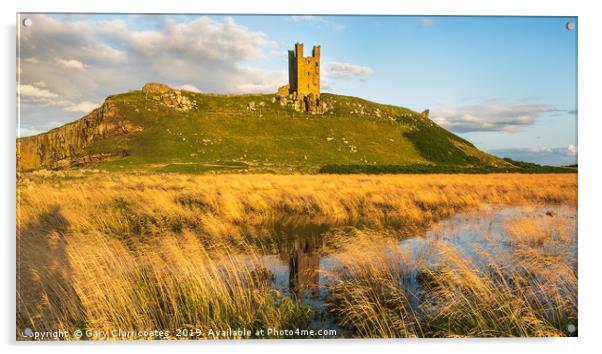 Dunstanburgh Reflection Acrylic by Gary Clarricoates