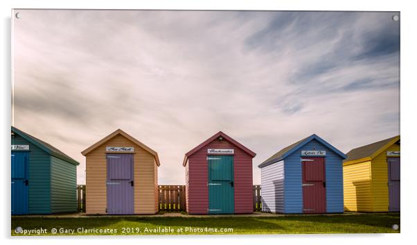 Amble Beach Huts Acrylic by Gary Clarricoates