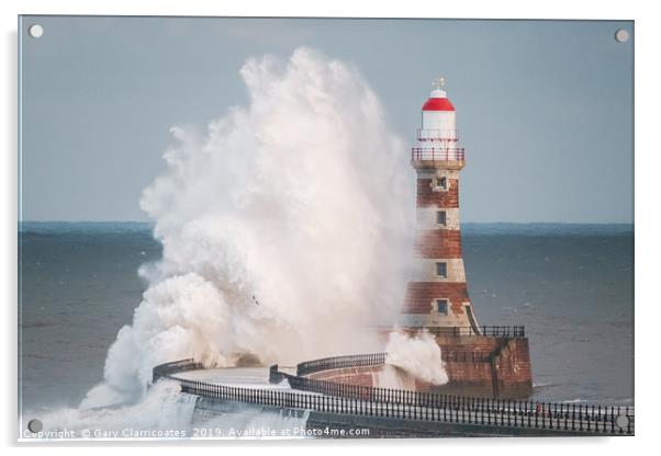 Roker Lighthouse Acrylic by Gary Clarricoates