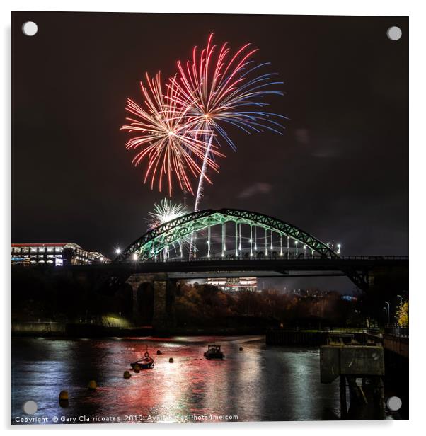 Fireworks over the Bridge Acrylic by Gary Clarricoates