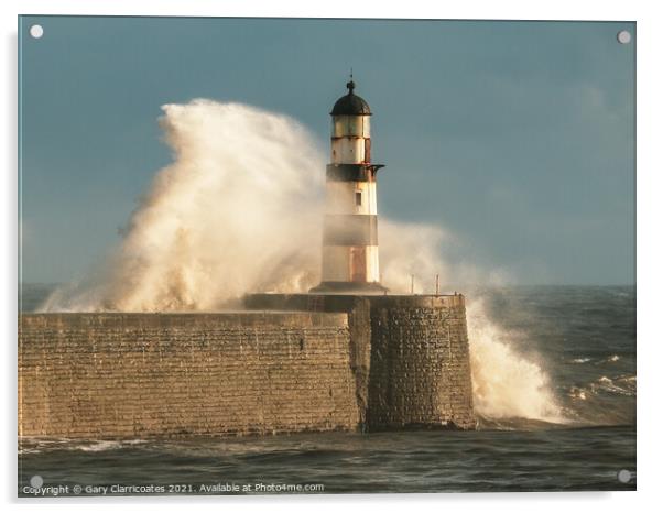 Seaham Lighthouse in Light Acrylic by Gary Clarricoates