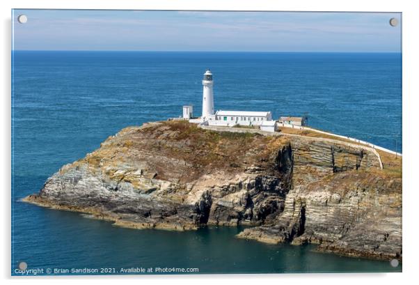 South Stack Lighthouse Acrylic by Brian Sandison