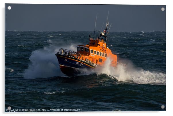 Fraserburgh Lifeboat at Sea Acrylic by Brian Sandison