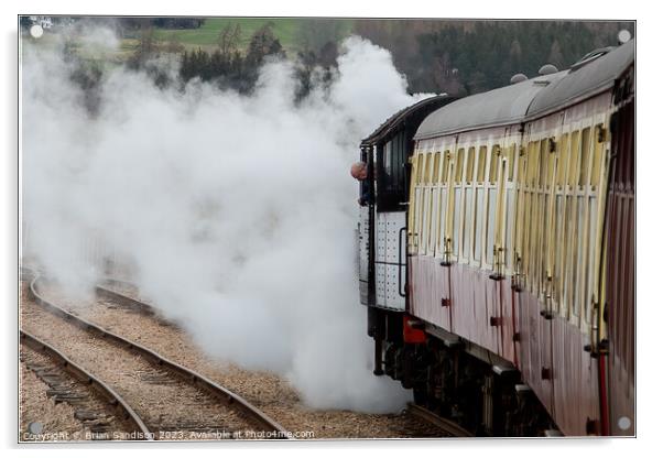 Train Letting off Steam Acrylic by Brian Sandison