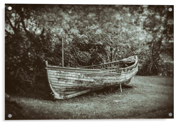 Old Boat - Wet Plate Vintage Collection Acrylic by Hemerson Coelho