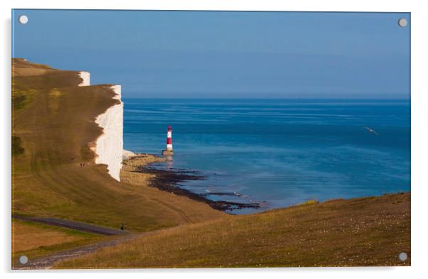 Beachy Head Lighthouse and calm seas Acrylic by Alan Hill